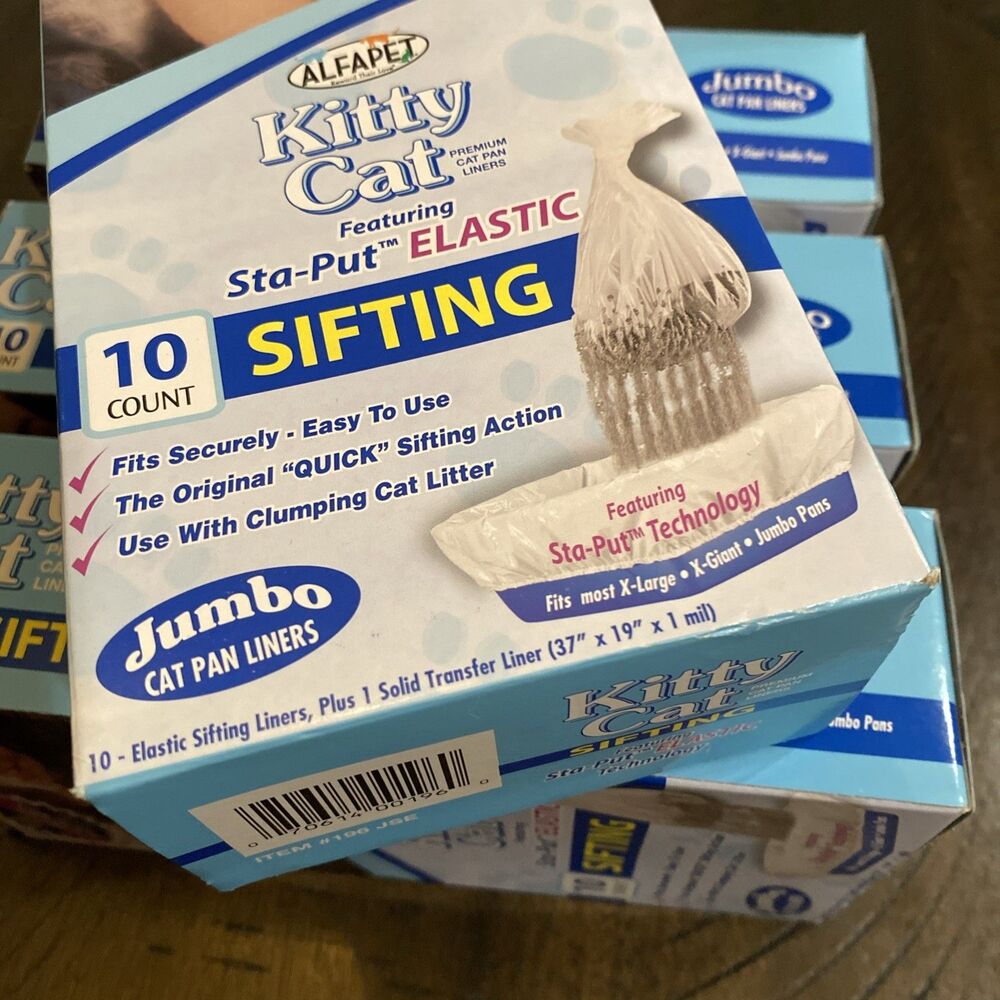 (4) Alfapet Kitty Cat Sifting Elastic Litter Box Jumbo Pan Liners 10 Count NEW - Picture 5 of 5